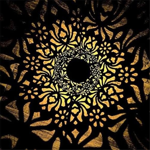 outdoor solar hanging lantern lights metal led decorative garden patio yard deco - Picture 4 of 7